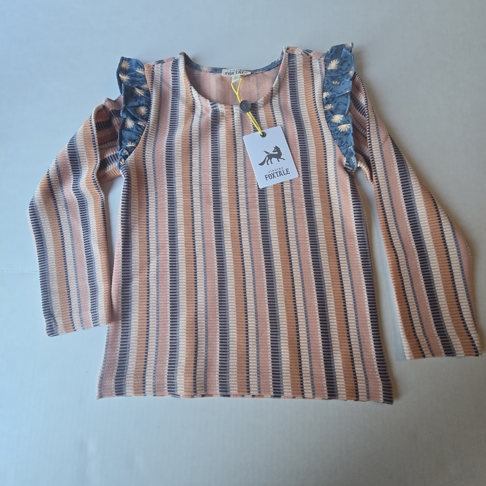 FoxTale Finding45 Striped Kids Top - Pink and Blue